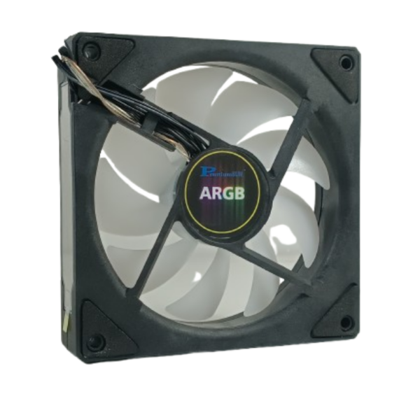 PremiumSun 120mm ARGB Reverse Blade Slave Black Fan | Master & Slave Daisy Chain | 5V 3-Pin | Hydro Bearing