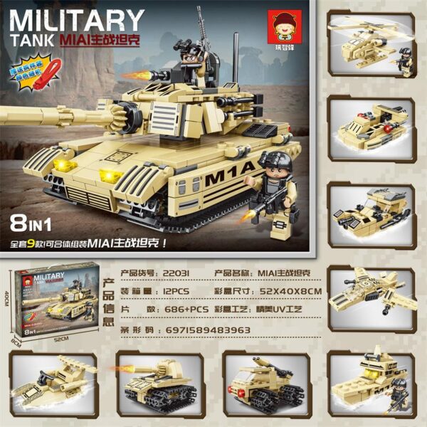 2 Military Tank 8 in 1 (686 pcs)