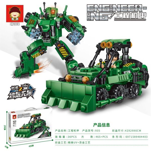 Engineering Mecha 2in1 Transformer BULLDOZER (465 pcs)
