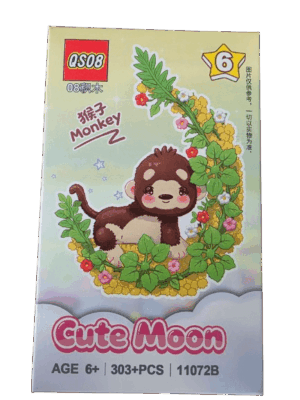 Cute Moon Micro Diamond Animal Figurine: MONKEY